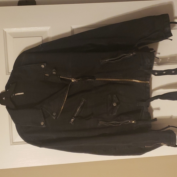 Free People Denim Moto Jacket - Picture 5 of 8